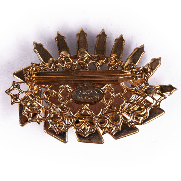ANTON HEUNIS BLACK, GOLD, WHITE BROOCH | WOMENS SIZE _ - Picture 3 of 3